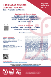 Invitación II jornadas avances de investigación de los posgrados en filosofía